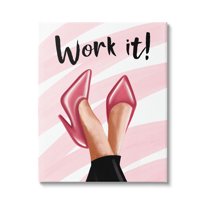 Stupell Industries Work It Fashion Heels Graphic Art Gallery Wrapped Canvas Print Wall Art, Design by Elizabeth Tyndall