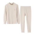 thumbnail image 2 of BRGZLK Cotton Underwear Set For Kids Fall Fashion Solid Color Mock Neck Soft Comfortable Warm Base Layer Clothes and Pants 2 Piece Pj Sets Khaki 9-10 Years, 2 of 3