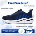 thumbnail image 3 of NRNHI Men's Wide Walking Shoes Arch Support Running Tennis Sneakers Orthotic Cushioning Shoes for Plantar Fasciitis Pain Relief BlackBlue 12, 3 of 6
