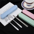 thumbnail image 2 of ENJOYW Tableware Stainless Steel Travel Camping Cutlery Fork Spoon Chopstick with Box Tableware Set, 2 of 6
