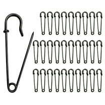 TUWAFE Extra Large Safety Pins Pack of 30,Heavy Duty Black for Crafts and Kilts