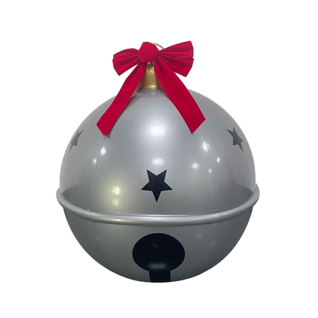 Outdoor Christmas Decorations Inflatable Christmas Ball with Bow and Bells Ornament Tree Hanging Decoration and Yard Decoration Ball Christmas Tree Decorations