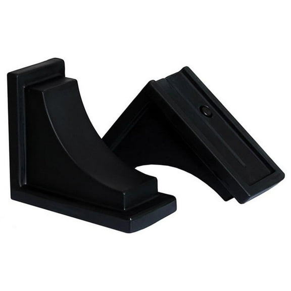 Pemberly Row Traditional Plastic Decorative Bracket in Black (Set of 2)