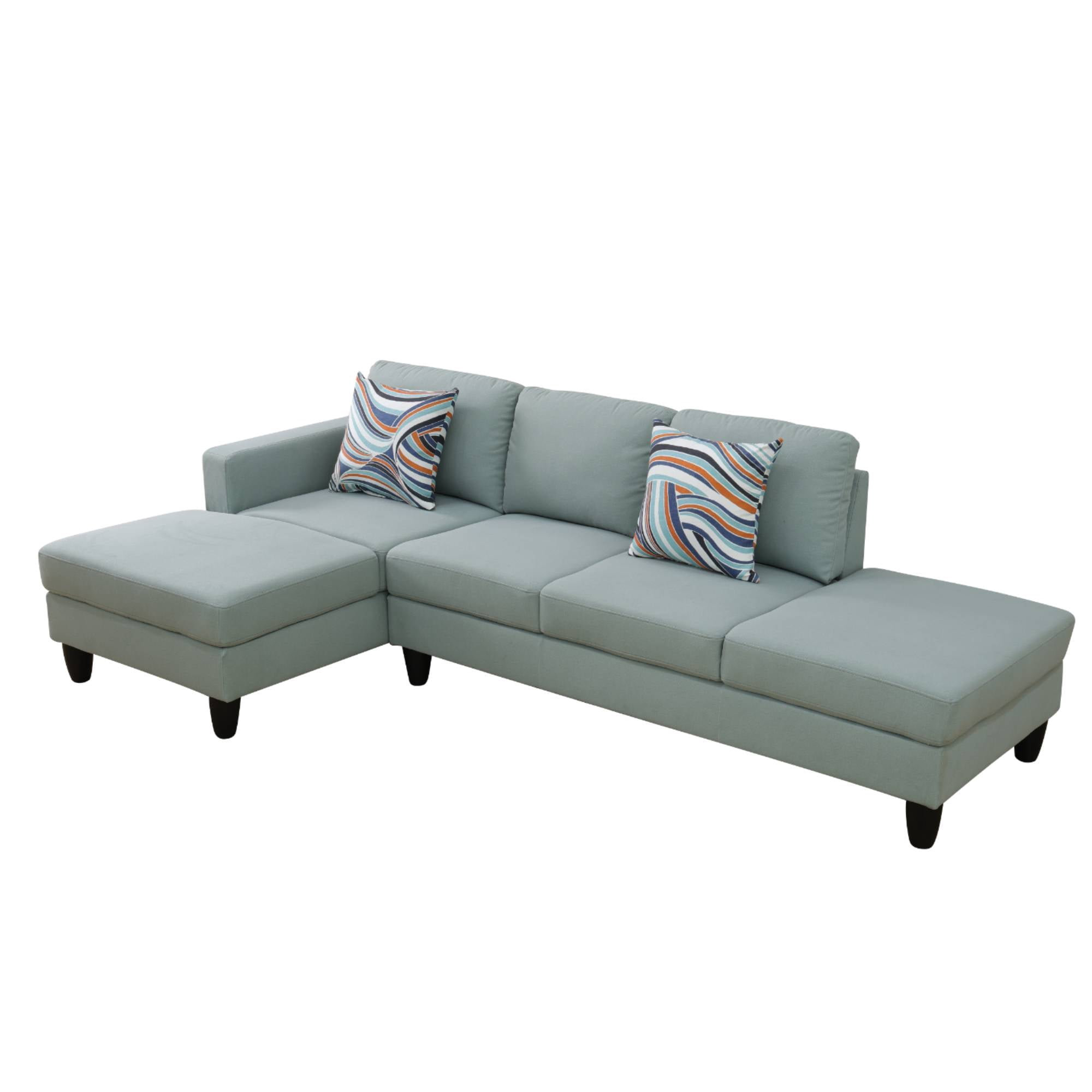 Modern Sectional Sofa Couch, L Shape Sofa Set with Chaise Modular Cloud Couch for Living Room, Pale Green
