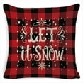thumbnail image 3 of Christmas Pillow Covers 18x18 Inches Linen Christmas Decoration Throw Pillow Covers Red Buffalo Plaid Red Truck Green Plaid Santa Deer Cushion Pillowcase, 3 of 5