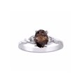 thumbnail image 1 of Diamond & Smoky Quartz Ring Set In 14K White Gold Solitaire, 1 of 1