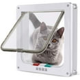 thumbnail image 1 of 4 Way Locking Cat Door, Lockable Cat Flap Doors for Cats and Small Dogs, Installing Easily, Suitable for Glass, Wooden, Brick, Metal Door and Window, Transparent, 1 of 7