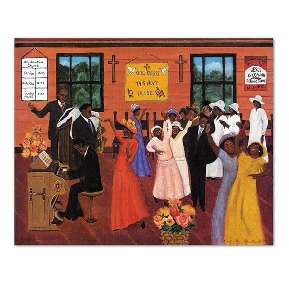 African American Black Church God Bless Music Dancing Wall Picture 8x10 Art Print