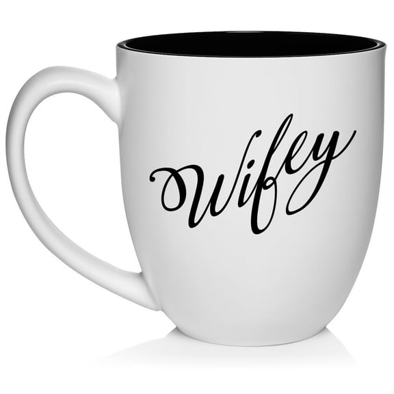 Wifey Wife Ceramic Coffee Mug Tea Cup Gift (16oz White)