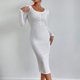 thumbnail image 4 of Dinheiro Vestido tipo suéter para mujer, vestido ajustado con elasticidad, suéter ajustado, vestidos ajustados de punto, m, 4 of 6
