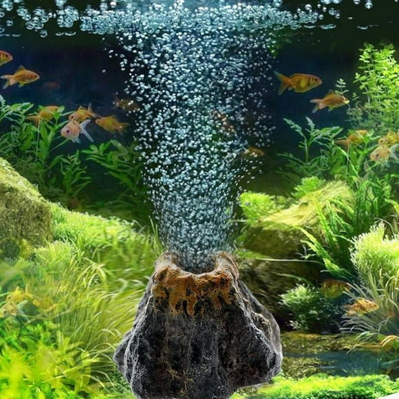 Pompe à Oxygène en Forme de Volcan pour Aquarium, Pierre à Bulles, Plaque, Pompe à Air à Bulles, Réservoir d'Oxygène pour Poisson, Disque, Anneau, Pierre, Pompe