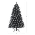thumbnail image 3 of Holiday Time 6.5' pre-lit Branford Frosted Pine Black Tree, Black, 3 of 5