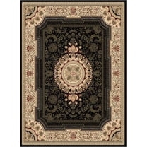 Tayse Sensation Area Rug SNS4673 Transitional Black Medallion Border 10' 6" x 14' 6" Rectangle