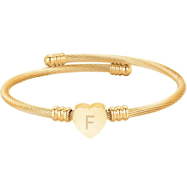 Pulseras de mujer personalizadas con inicial. Accesorios y regalos para mujer elegantes y resistentes Xtellar dorado
