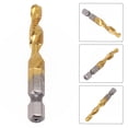 thumbnail image 4 of 1 Pcs Titanium Plated Hex Shank HSS Screw Thread Metric Tap Drill Compound tap, 4 of 9