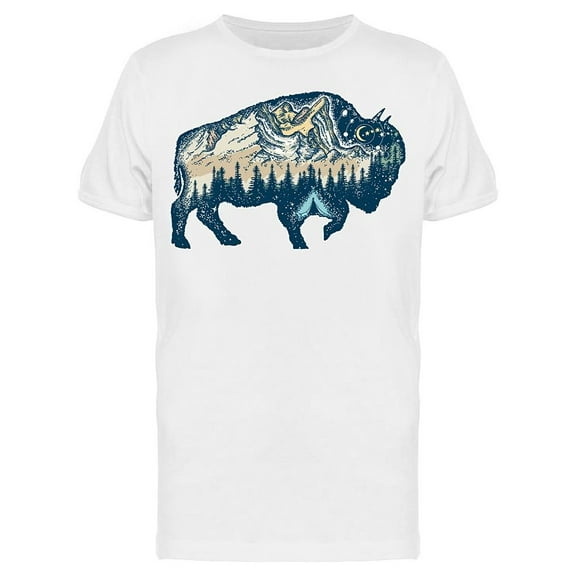 Buffalo Bull Tattoo T-Shirt Men -Image by Shutterstock, Male 3X-Large