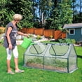 thumbnail image 5 of BPS Mini Greenhouse with 2 Zipper Doors, Portable Garden Greenhouse with Roll-up Zipper Doors, UV-Protected for Indoor Outdoor Plants and Herbs, 6'x3'x3', Transparent, 5 of 8