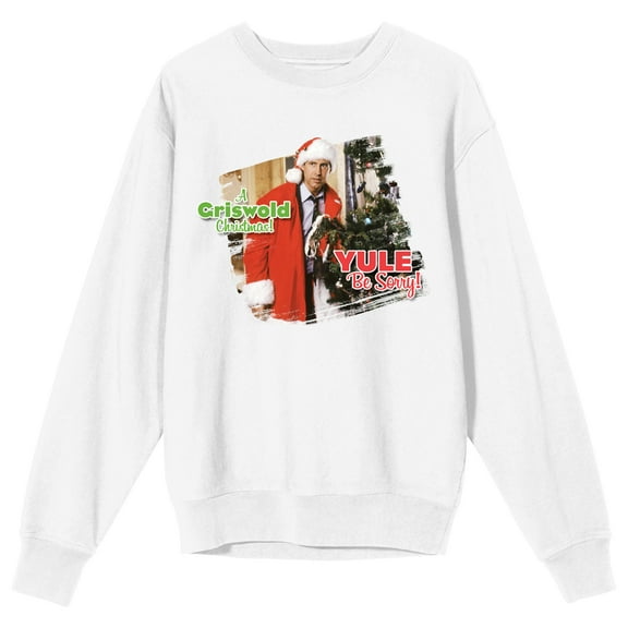 National Lampoon's Christmas Vacation Photo Art Women's White Graphic Long Sleeve Sweatshirt-Medium