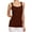Dark Brown, variant on Women's Stylish Scoop Neck Lace Trim Cami Tunic Tank Top, Light Pink
