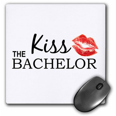 3dRose Kiss the Bachelor - Single and loving it - or Stag Night - Bachelor Party fun - funny partying humor, Mouse Pad, 8 by 8