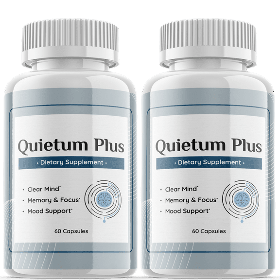 (2 Pack) Quietum Plus - Dietary Supplement for Hearing - Tinnitus Support for Healthy Middle and Inner Ear Structures, Cognitive and Nootropic Support, Nerves and Blood Supply - 120 Capsules