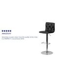 thumbnail image 5 of Flash Furniture 2 Pk. Contemporary Button Tufted Black Vinyl Adjustable Height Barstool with Chrome Base, 5 of 14