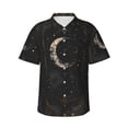 thumbnail image 1 of Balery Abstract Starry Sky Moon Camisas hawaianas de manga corta para hombre, camisas playeras de corte holgado, camisas de vacaciones con botones,3X-Large, 1 of 7