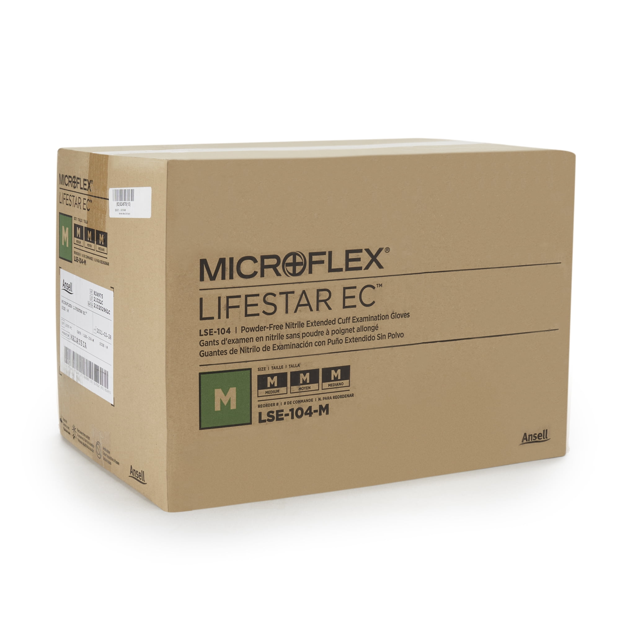 LifeStar EC Disposable Nitrile Exam Glove Extended Cuff Length MEDIUM LSE-104-M 1000 per Case