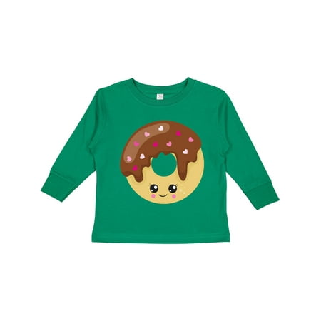 

Inktastic Kawaii Donut Chocolate Donut Doughnut Hearts Gift Toddler Boy or Toddler Girl Long Sleeve T-Shirt