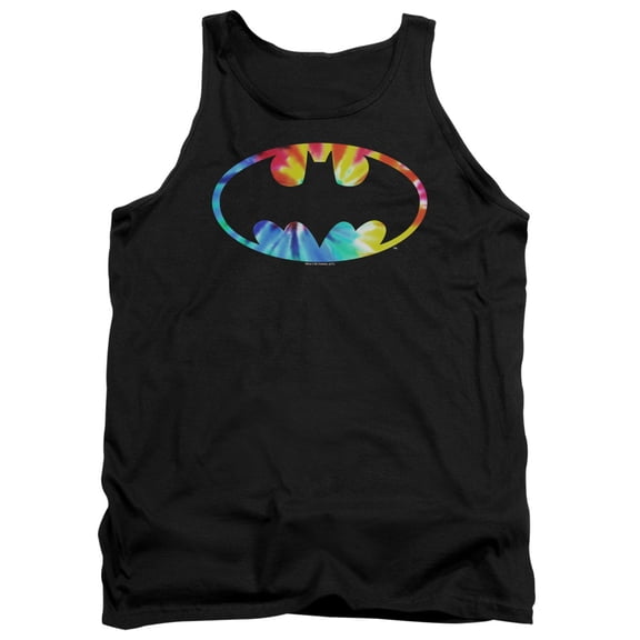 Batman Tie Dye Batman Logo Adult Tank Top Black
