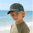 thumbnail image 4 of Boys Girls Baseball Hat Breathable and Soft Workout Cap Youth Flat Brim Washed Low Profile Cap Sports Hat for Kids Plus Size Black One Size, 4 of 5