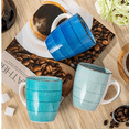 thumbnail image 3 of 12 Oz Coffee Mugs Set of 6, Ceramic Coffee Cups for Cappuccino, Latte, Tea, a, Cool Color, 3 of 6