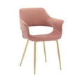 thumbnail image 2 of Dining Chair with Flared Curved Arms and Angled Metal Legs, Set of 2, Pink - Saltoro Sherpi, 2 of 5