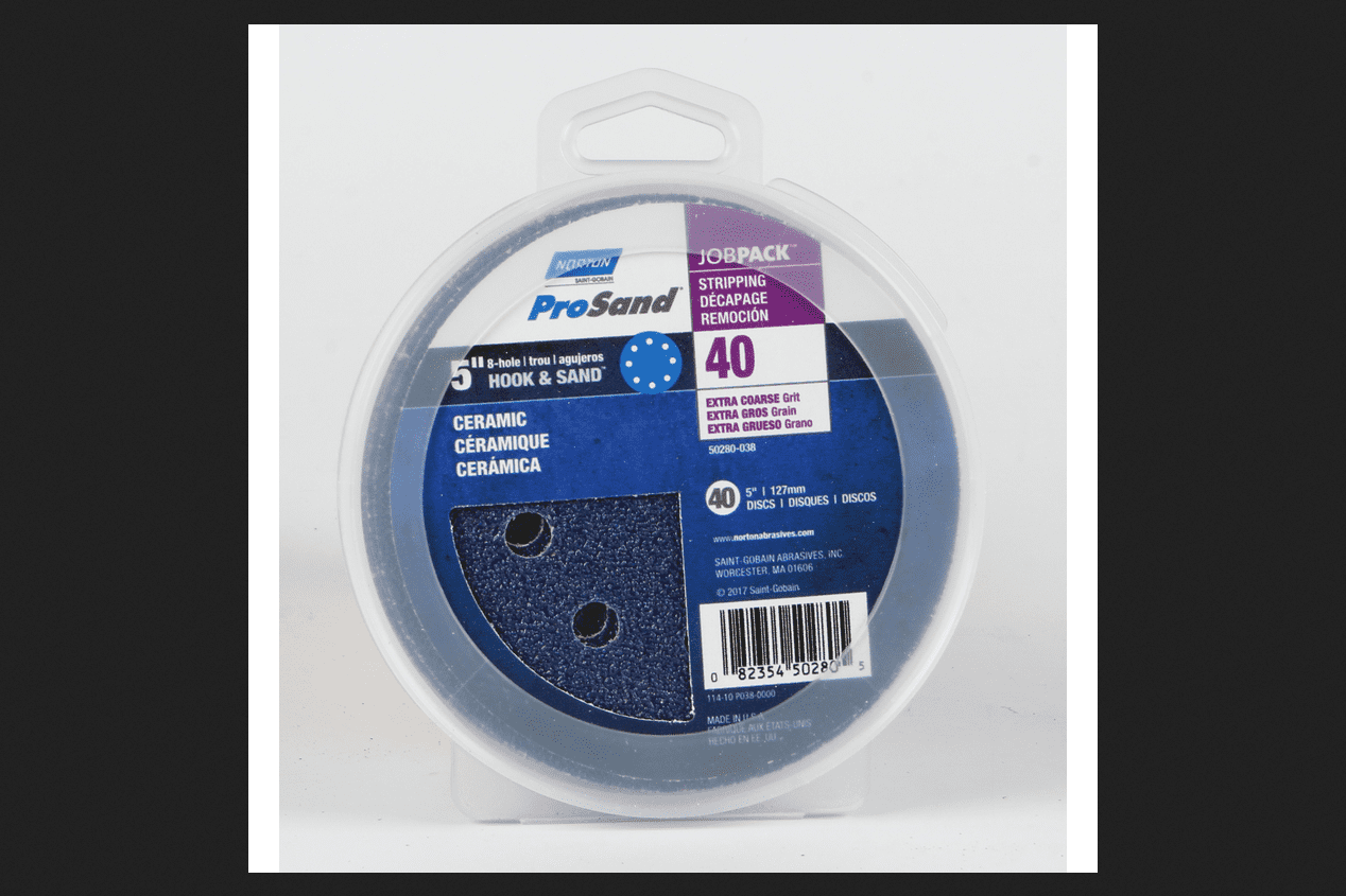 Norton ProSand 5 in. Dia. Sanding Disc 40 Grit Extra Coarse Hook and