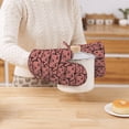 thumbnail image 7 of DouZhe Oven Mitts and Pot Holders Sets, Pink Cute Dog Prints Non-Slip Heat Resistant Kitchen Oven Silicone Glove, 7 of 7