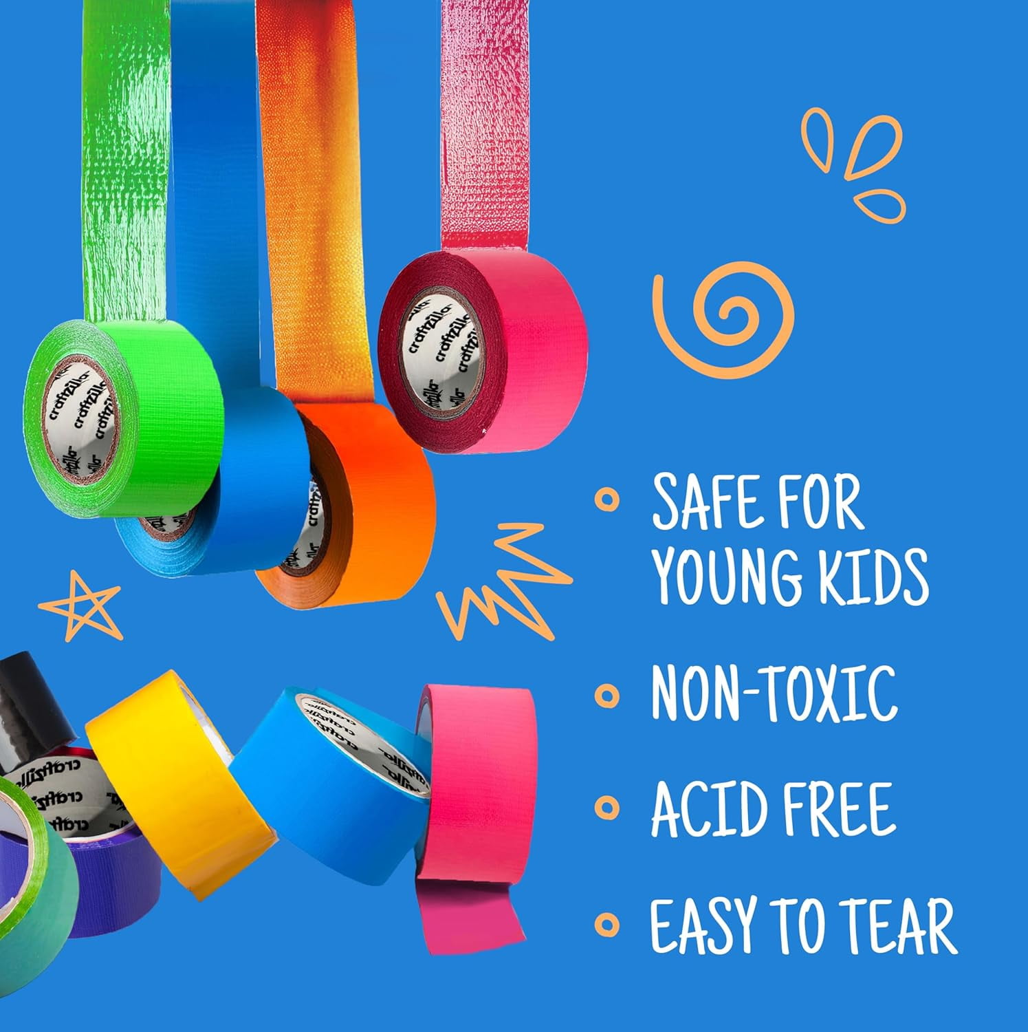 Rainbow Colored Duct Tape - 15 Yards x 2 Inch - 12 Pack Colored Duct Tape Variety Pack for Arts