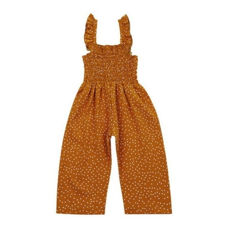 

Summer Girls Polka Dot Bodysuit Suspender Overalls Fashion Colorful Solid Overalls