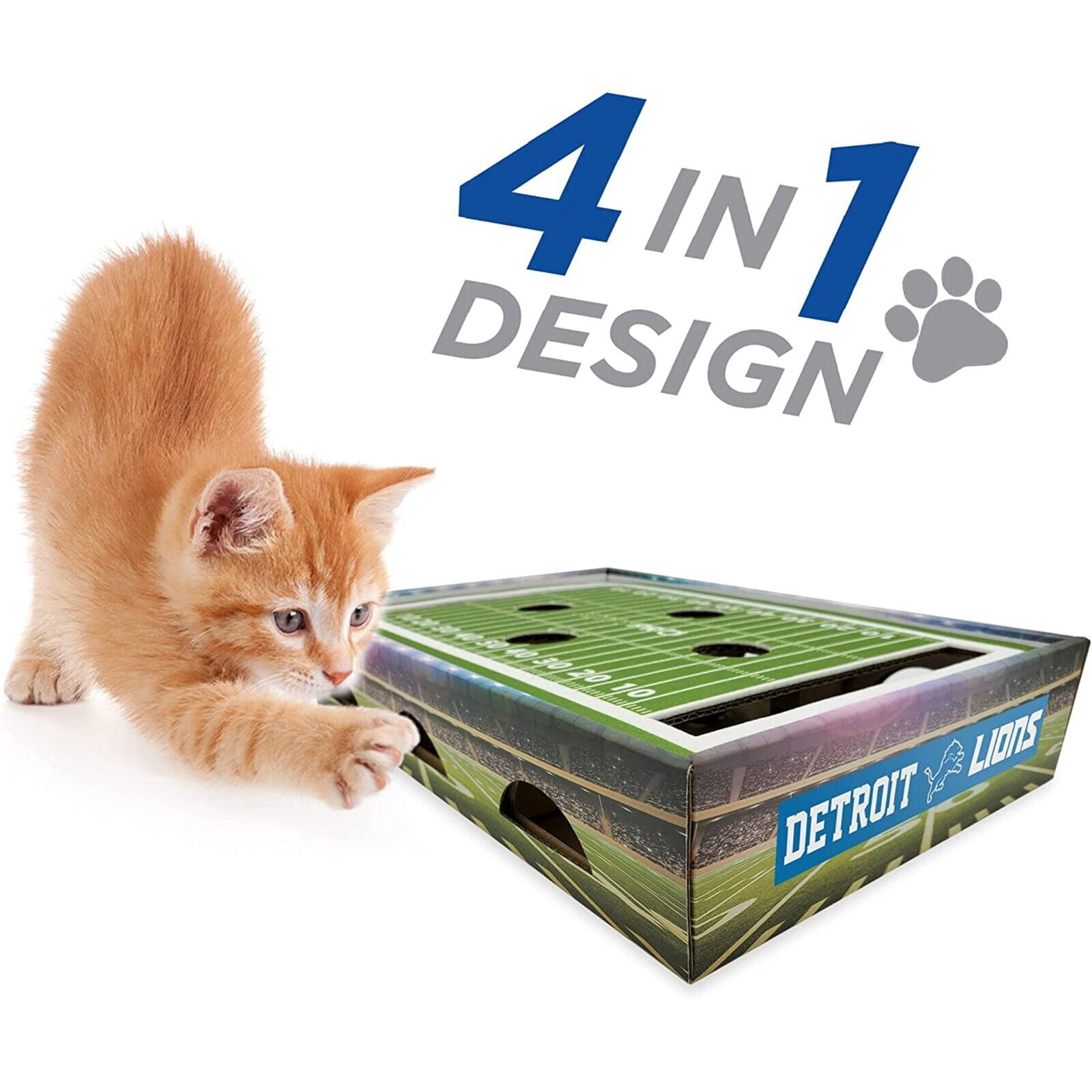 Pets First NFL Detroit Lions Cat Scratcher Box Football Field Designed Cat Scratcher & Lounge