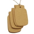 thumbnail image 5 of 100 PCS Mason Jar Shape Kraft Paper Tags Wedding Favor Blank Hang Tag with Free Natural Jute Twine, 5 of 5