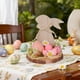 thumbnail image 4 of Adornos de conejos de madera de Pascua | Decoración bucólica de flores y huevos | Decoración del hogar mono multicolor y multicolor | Artesanía Duradera en Madera | 15x11,5cm | Acento vintage de la, 4 of 6