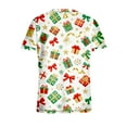 thumbnail image 5 of Jsaierl Christmas Scrub Tops for Women Short Sleeve Christmas Pattern Nurse Uniform Working V Neck Shirt Dressy Casual Tees Blouse Top for Women Fashion 2024, 5 of 6