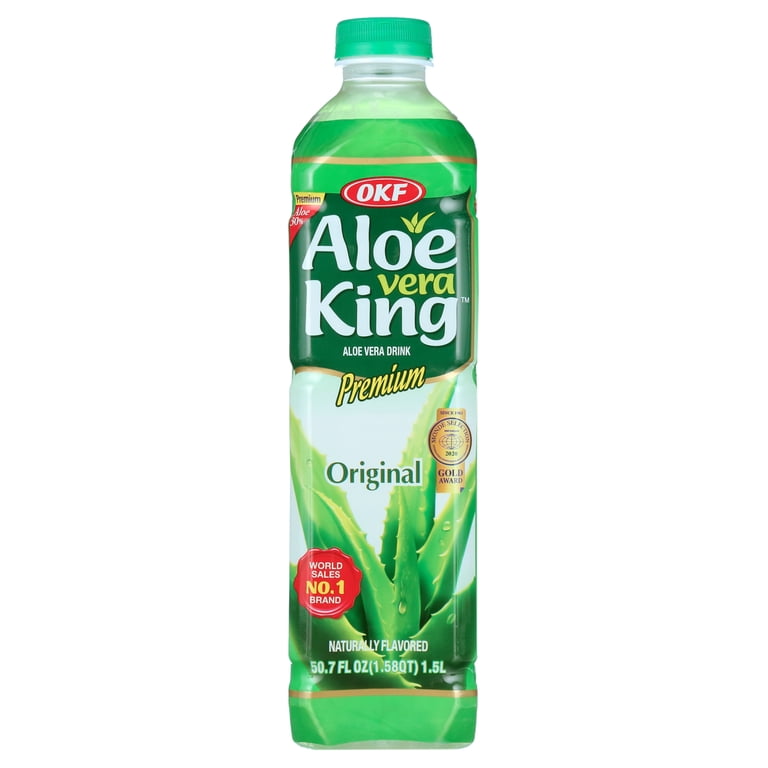 (6 pack) OKF Aloe Vera King Natural Original Aloe Vera Drink, 1.5 L