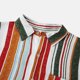 thumbnail image 4 of Camisas Para Hombre Manga Larga De AlgodóN Camisa informal de otoño con estampado de rayas para hombre Blusa informal de manga larga con cuello vuelto (Orange, XL), 4 of 7