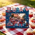 thumbnail image 5 of Darzheoy 4th of July Gnome Picture Frame, Patriotic Floral USA Themed Photo Holder, Handmade, Rustic Wood, Tabletop Decor, Independence Day Gift, for Mantel, Desk, Shelf, Office, Home Decor, 5 of 7