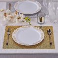 thumbnail image 5 of BalsaCircle 6 Pieces Champagne 16" Rectangle Glitter Faux Leather Placemats Party Decor, 5 of 7