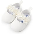 thumbnail image 5 of 2pcs/Set Newborn Baby Girl Princess Mary Jane Shoes Toddler Infant Wedding Dress Flat Shoes with Free Headband, 5 of 7