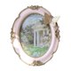 thumbnail image 4 of Marco de fotos vintage ovalado, soporte para tarjetas con gancho, escritorio, decoración de flores y mariposas Rosa, 4 of 9