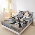 thumbnail image 4 of Homewish Wild Deer Twin Sheet Set, Mallard Pike Fish Farmhouse, 3-Piece, 4 of 7