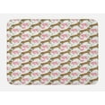 thumbnail image 1 of Jaguar Bath Mat, Retro Flowers and Jaguars Blossoming Corsage Botanical Illustration, Plush Bathroom Decor Mat with Non Slip Backing, 29.5" X 17.5", Pale Brown Pale Pink, by Ambesonne, 1 of 2