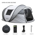 thumbnail image 2 of 4-6 Person Quick Pop Up Boat Tent - White & Brown - Waterproof & Windproof - Quality Fiberglass Frame - Good Ventilation - 125.98"x86.61"x51.18", 2 of 7